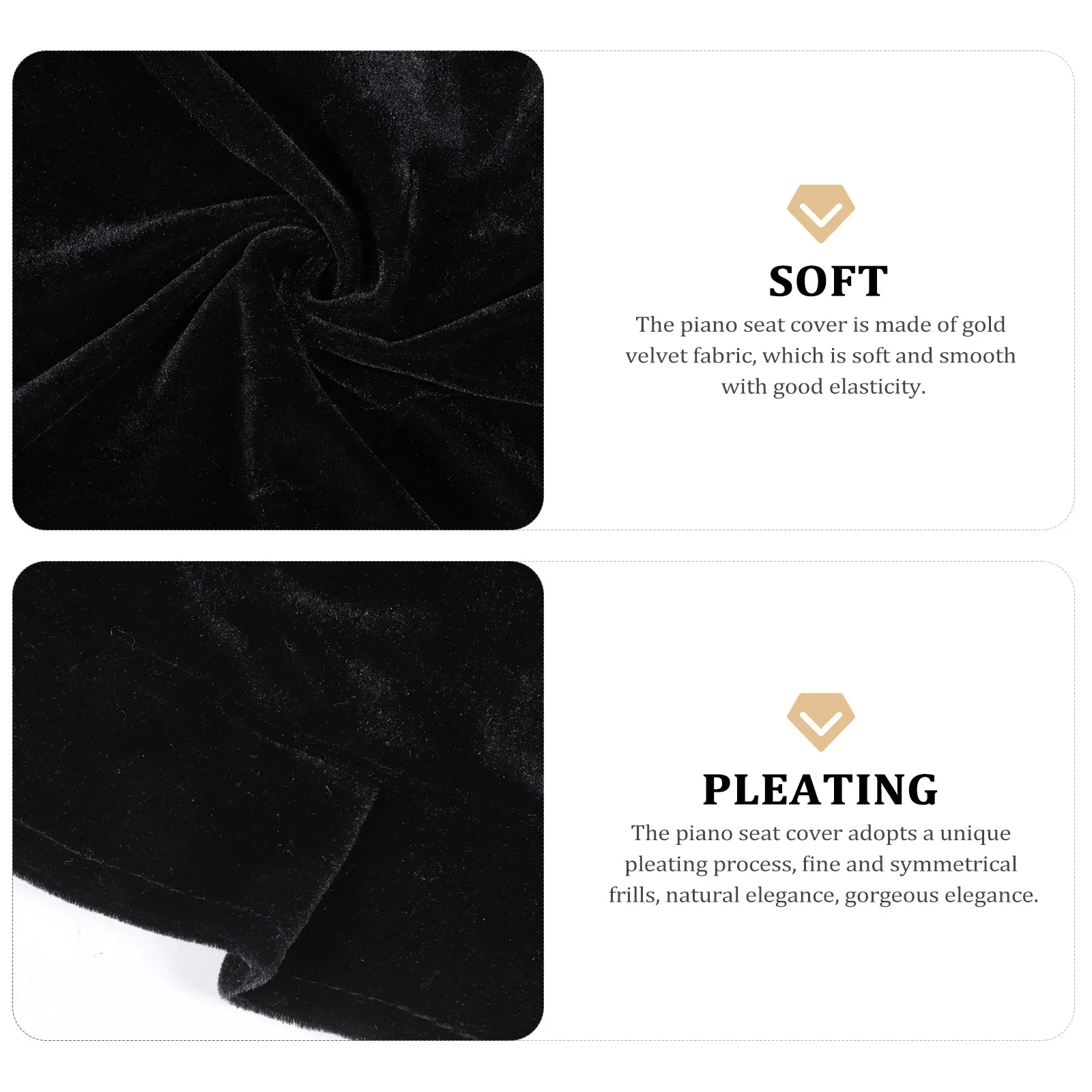 

Anti-Skid Piano Stool Slipcover Stretchable Velvet Chair Protective Cover