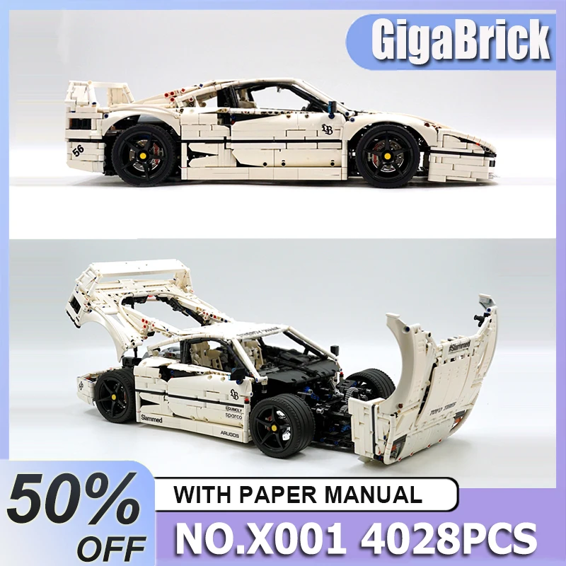 

X001 MOC, высококачественный технический спортивный автомобиль, скоростные транспортные средства, изготовленные строительные блоки, кирпичи, образовательные детские игрушки, рождественские подарки