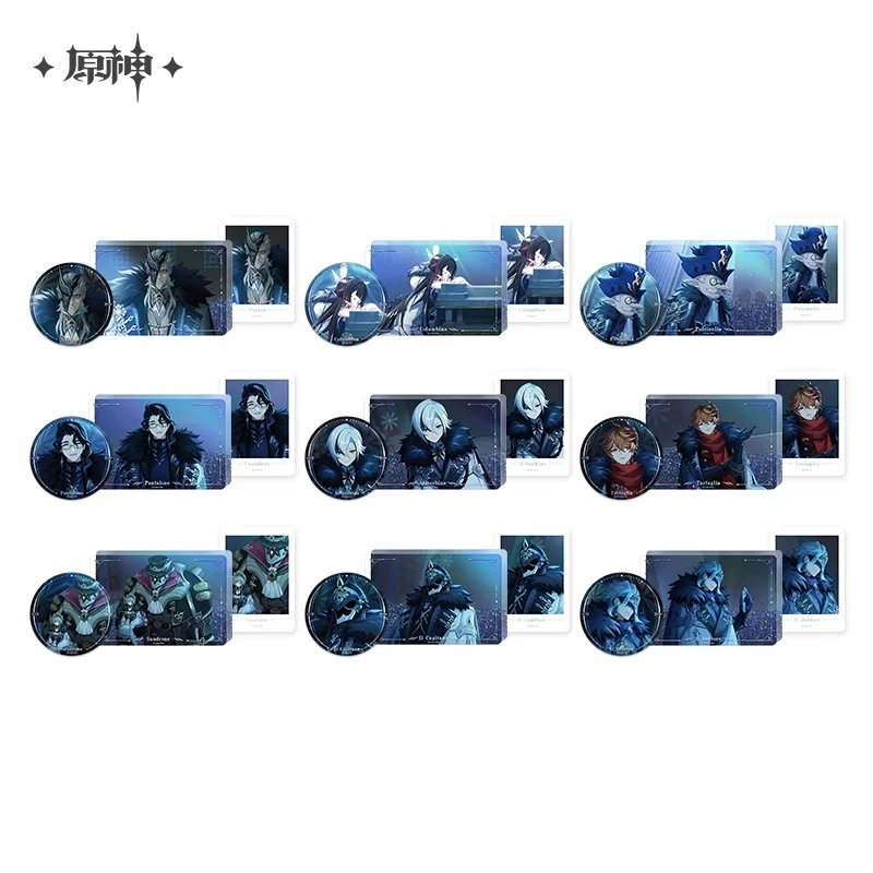 Genshin Impact Official Cosplay Winter Night Foolish Games Series Surroundings Badge Quicksand Acrylic Painting