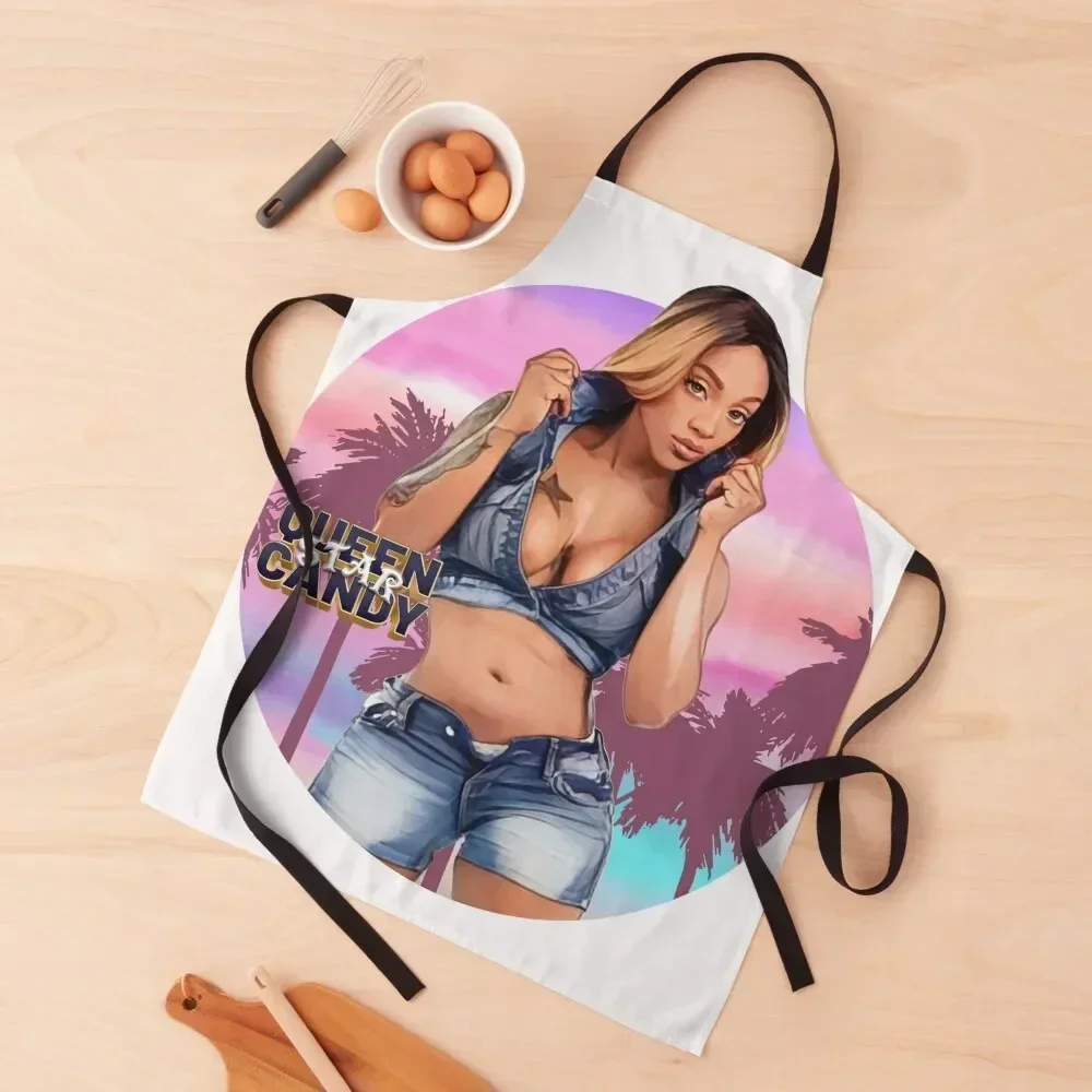 

Candy by the Beach Apron Home And Kitchen for women with pocket kitchen item cleanings Apron