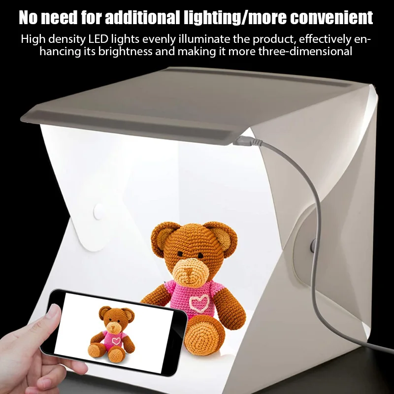 Lightbox Light Box Mini Photo Studio Box 23*22*24cm Photography Box Light Studio Shooting Tent Box Kit Multiple Color Backdrops