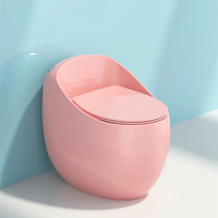 High Quality Colored Sanitary Ware Bathroom Wc Round Egg Shape Toilet Bowl One Piece Ceramic Toilet