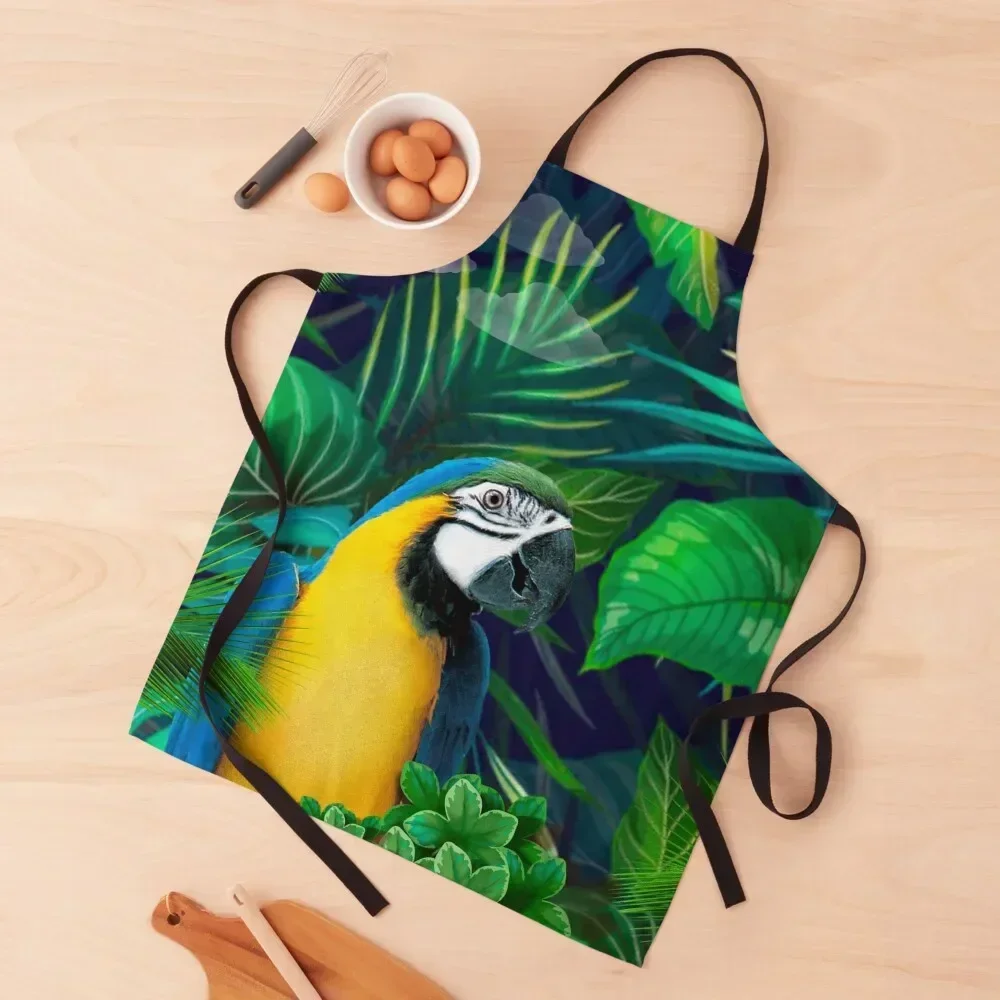 Tropical Parrot Apron cookings for women kitchen clothes Apron