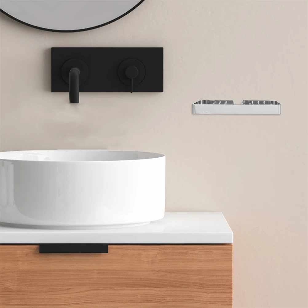 

Stainless Steel Soap Holder Wall Mounted No Drill Bathroom Tray Soap Dishes Adhesive Bar Container Shower Metal Storage
