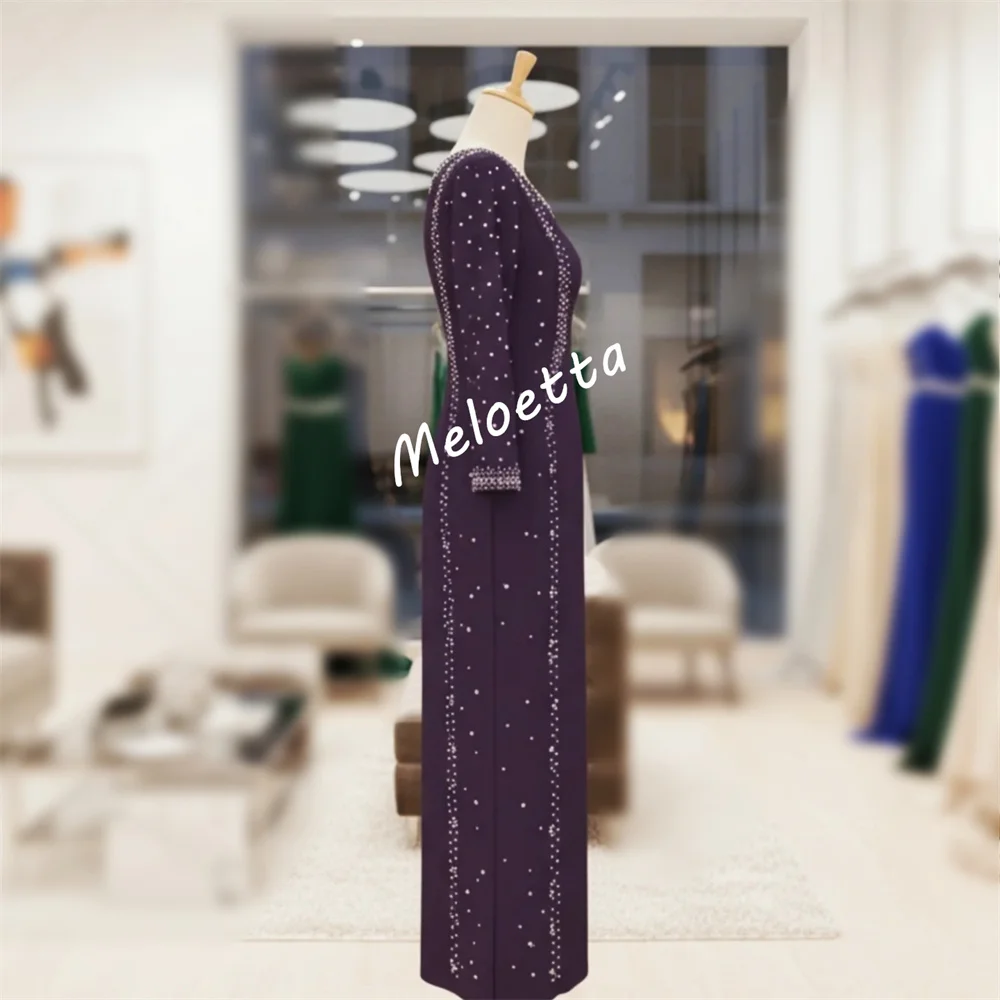 Personalizado glitter o-pescoço em linha reta vestidos longos clássicos vestidos de noite femininos sob medida ocasião elegante vestido de festa