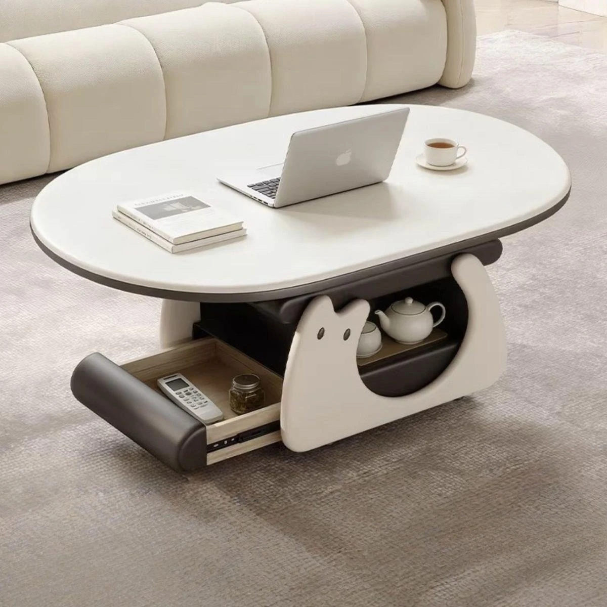Imitation cream cute kitten coffee table for pet raising anyway, the noodles are the same, and the living room is small.