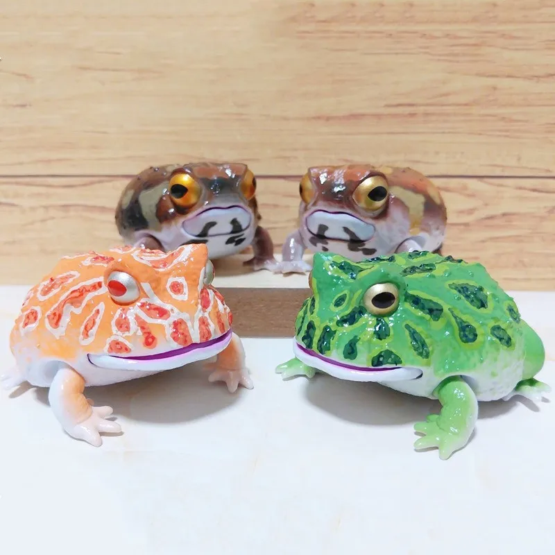 Bandai Original Gashapon Organism Pictorial Book Horned Frog Breviceps Adspersus Figure Toys Gift Collectible Model Gift