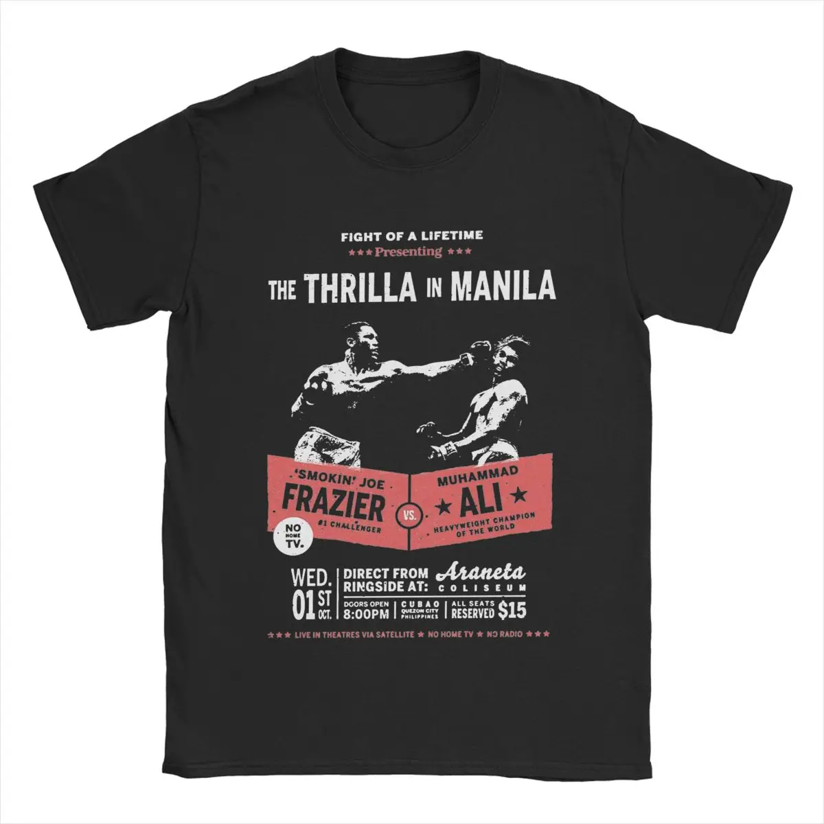 Funny Alis Vs Frazier Thrilla In Manila T-Shirts Men Women\'s 100% Cotton boxing Tees Shirt Summer Clothing