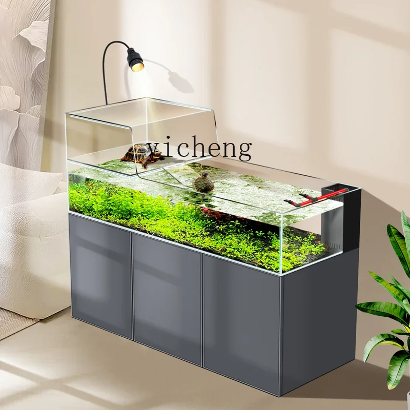 TQH turtle  integrated aquarium ecological fish tank large aquarium bottom filter stream tank