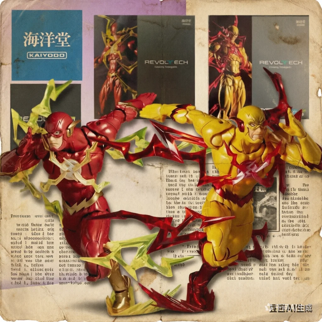 Oferta Especial Kaiyodo Revoltech Amazing Yamaguchi The Flash & Reverse Flash Conjunto de Figuras de Ação Colecionáveis Articuladas 170mm