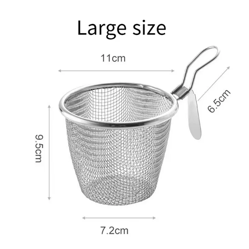 PORK-4Pcs Edelstahl Sieb Sieb Korb Lebensmittel Küche Sieb Körbe Hot Pot Braten Siebe Servieren Nudel, L