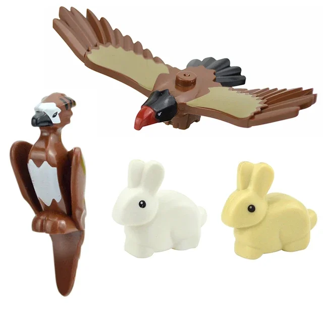 Figures Animal Building Block MOC City Goat Sheep Eagle Owl Panda Parrot Seagull Penguin Zoo Fram Accessories Bricks Toy Gift