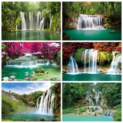 Natur Landschaft Wasserfall Berg Wasser Hintergrund Frühling Landschaft Fenster Sommer Wald Dschungel Hintergrund Fotografie Banner Requisite