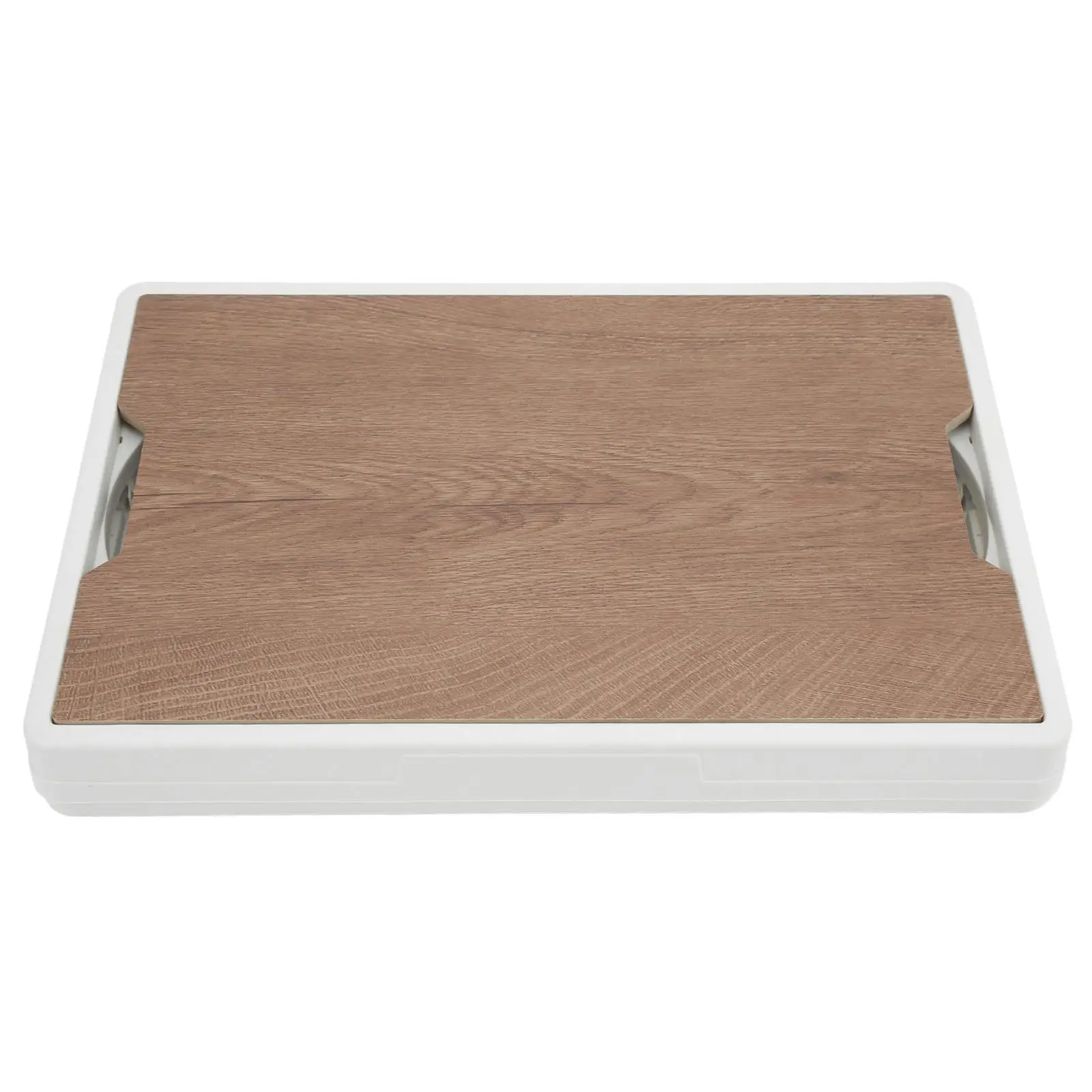 30 لتر لصندوق تخزين قابل للطي متعدد الوظائف للاستخدام الخارجي، حاوية تخزين محمولة قابلة للإزالة مع سطح خشبي للاستخدام الخارجي باللون الأبيض