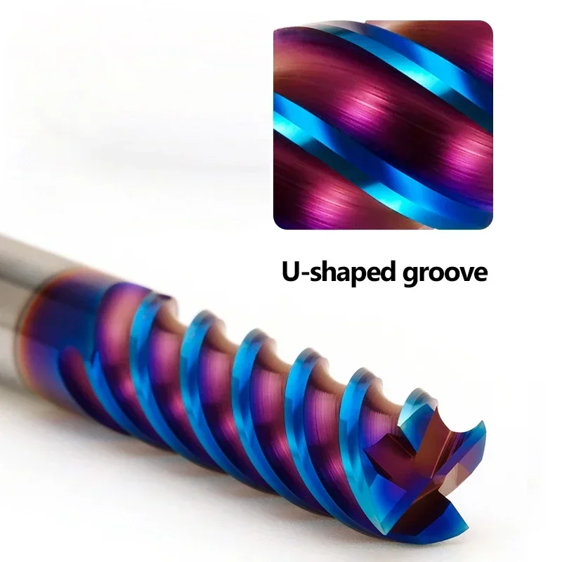 

HRC72 CNC Carbide End Mill Tungsten Cutter 4 Flute Metal Steel Machining Tool Ball End Mill 2 Flute 6 8 12 Shank CNC Router Bit