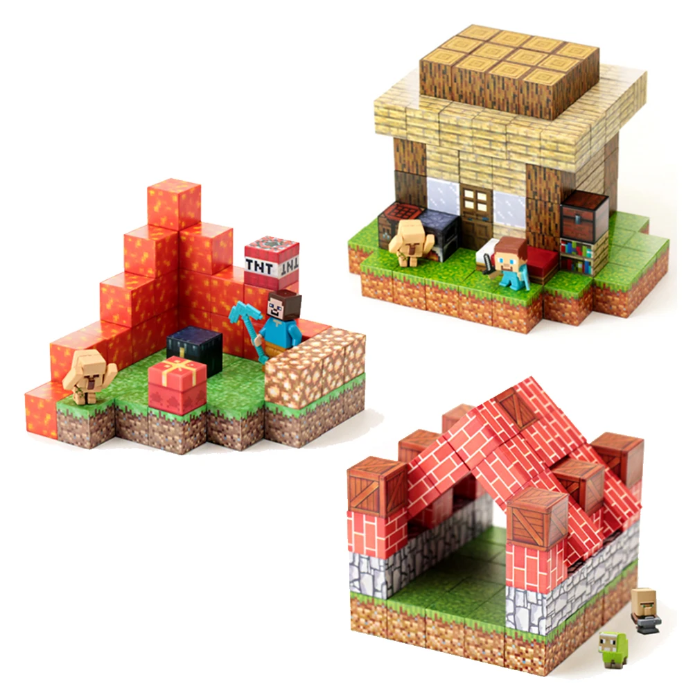 Magnetische Bausteine Landschaft Modell Kreative DIY Montage Ziegel STEM Bau Set Pädagogisches Geschenk Kinder