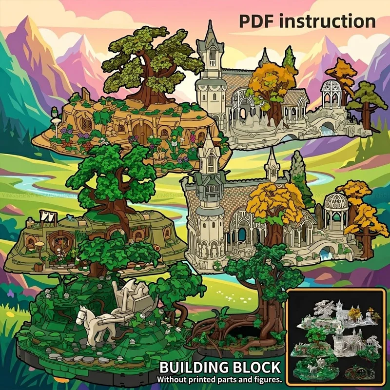 

MOC Architecture Landscape Expansion Kit For 10316 10354 Forest Tree Upgrade Parts ONLY Building Blocks Toy Diorama Rings