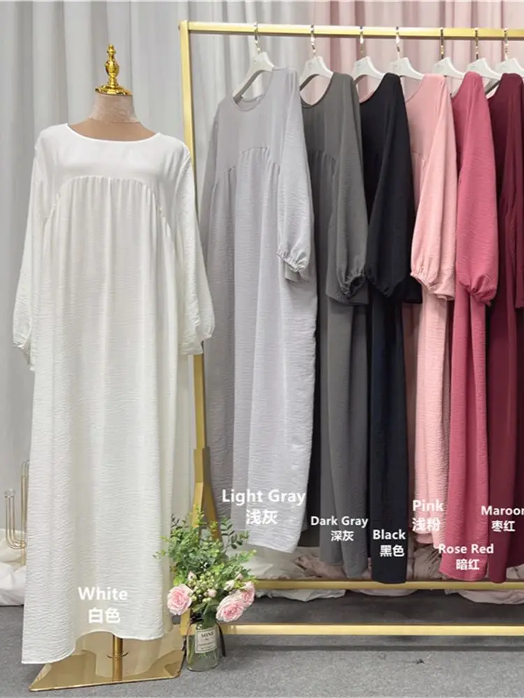 Eid Plain Modest Khimar Abaya Dubai 2024 Muslim Islam Arabic Palestine Abayas For Women Kaftan Dress Caftan Robe Femme Musulmane