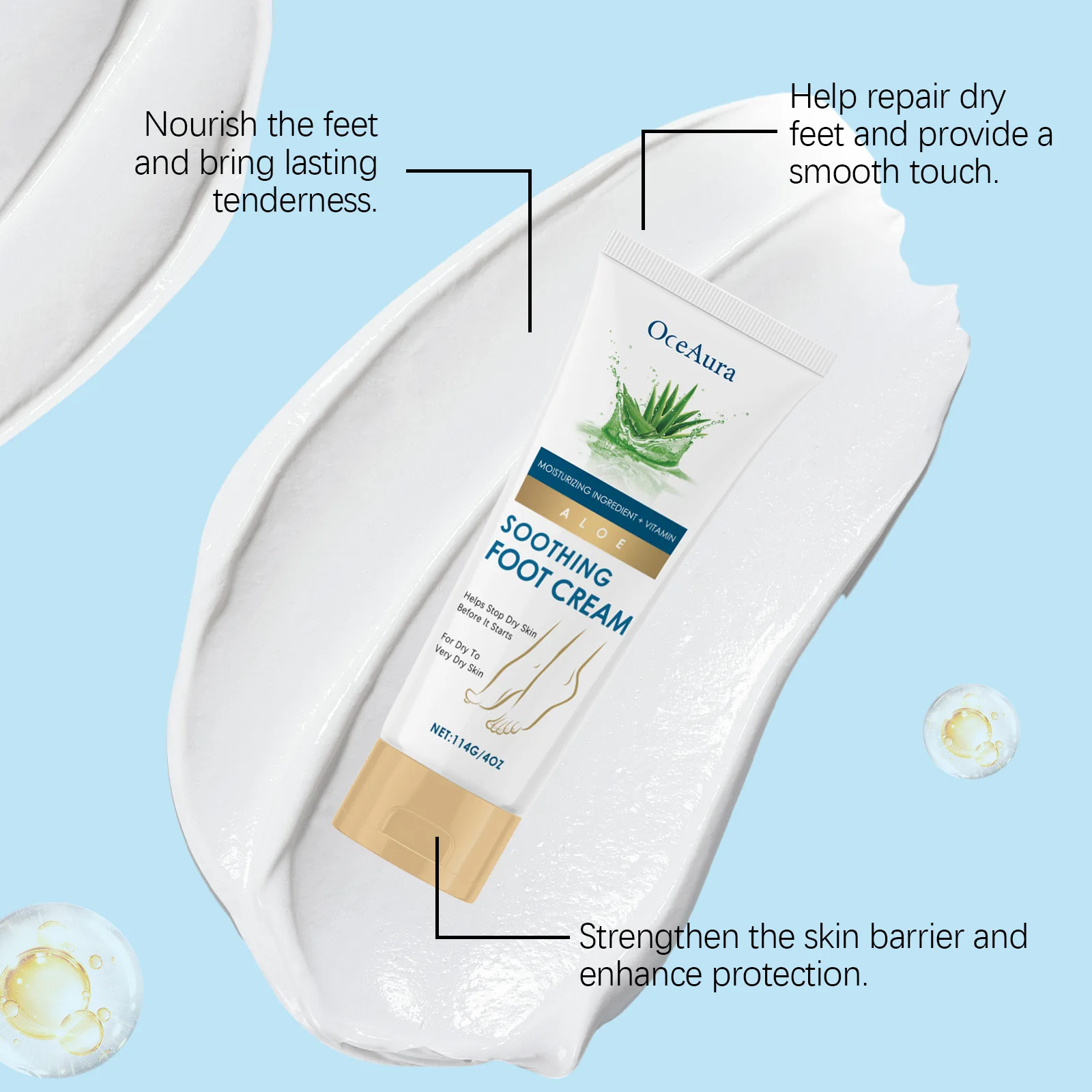 OCEAURA Aloe Foot Care Creams Relieve Dryness Repair Damage Deep Hydration Lasting Nourishing Epidermis Foot Moisturizing Cream
