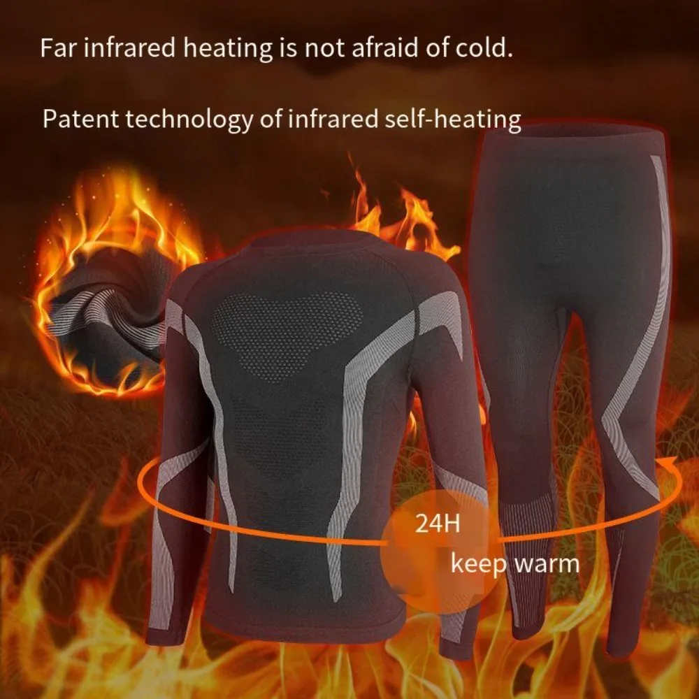Intimo termico riscaldato per adulti e bambini tuta da sci ad asciugatura rapida ciclismo abbigliamento sportivo da uomo abbigliamento caldo
