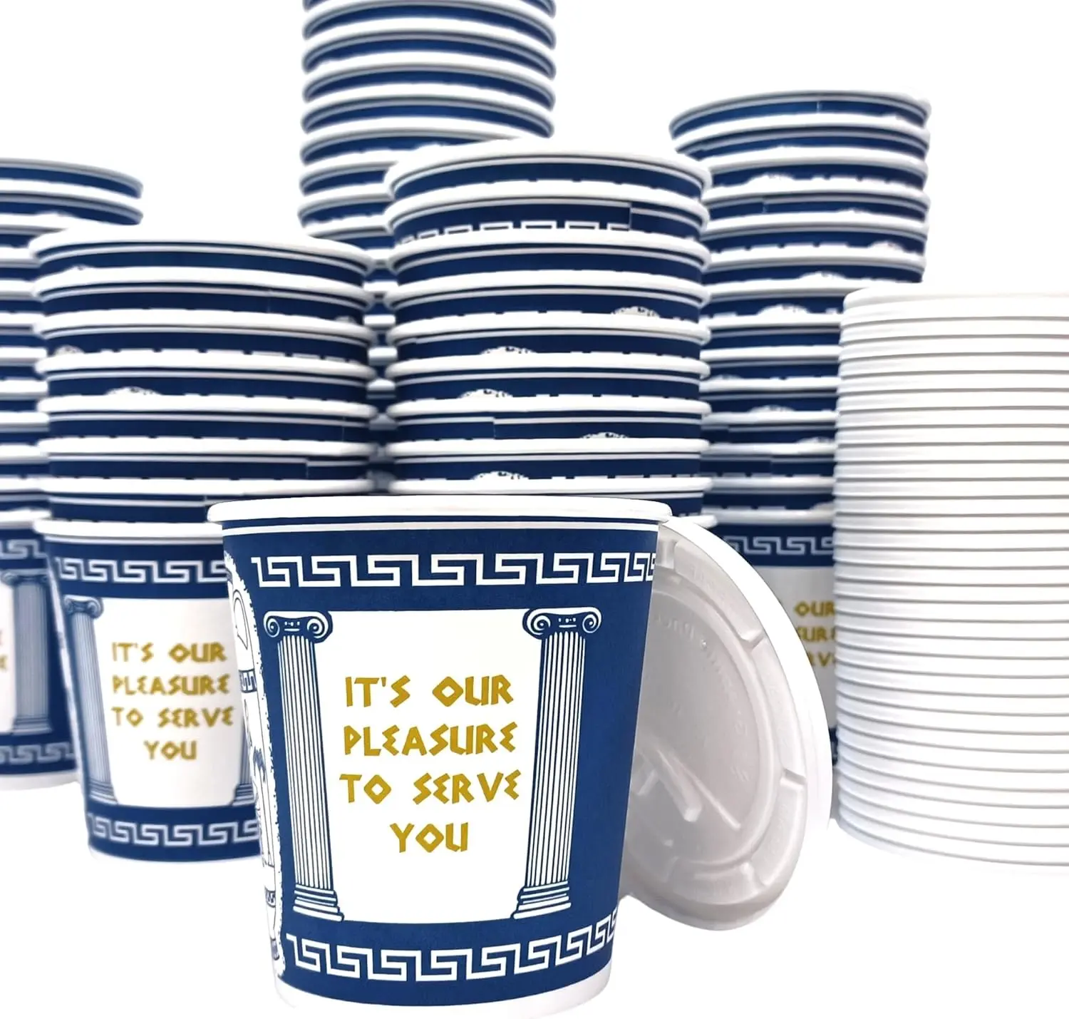 

[50 Pack] 10 oz NEW YORK Paper Coffee Cups, Disposable Paper Coffee Cup with Lids, Hot/Cold Beverage