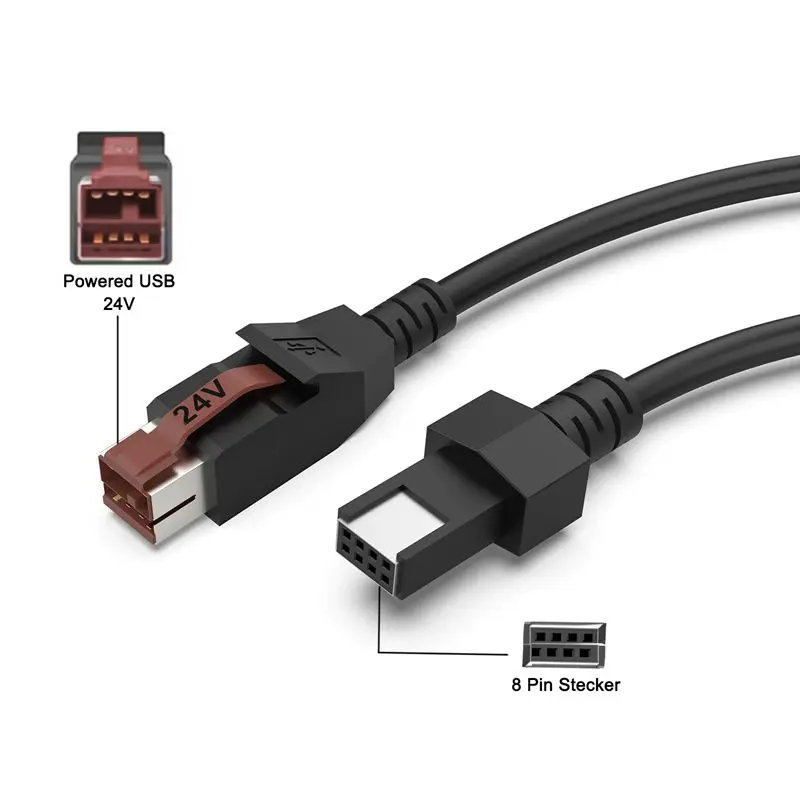 1.8m Epson IBM Powered USB 24V Male to DuPont 2.54mm 2 * 4P Printer, Medical Device, POS Terminal Connection Cable