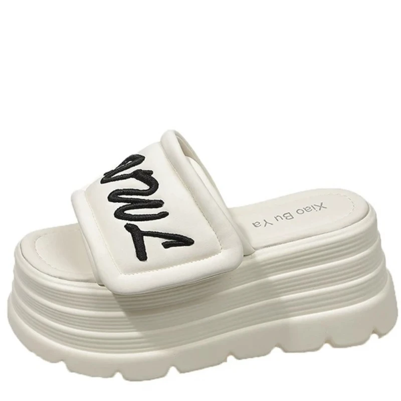 

8CM Slippers Women Fashion Platform Wedges Ladies Shoes High Chunky Slides Woman 2026 Summer Outdoor Beach Shoes Flat Sandals