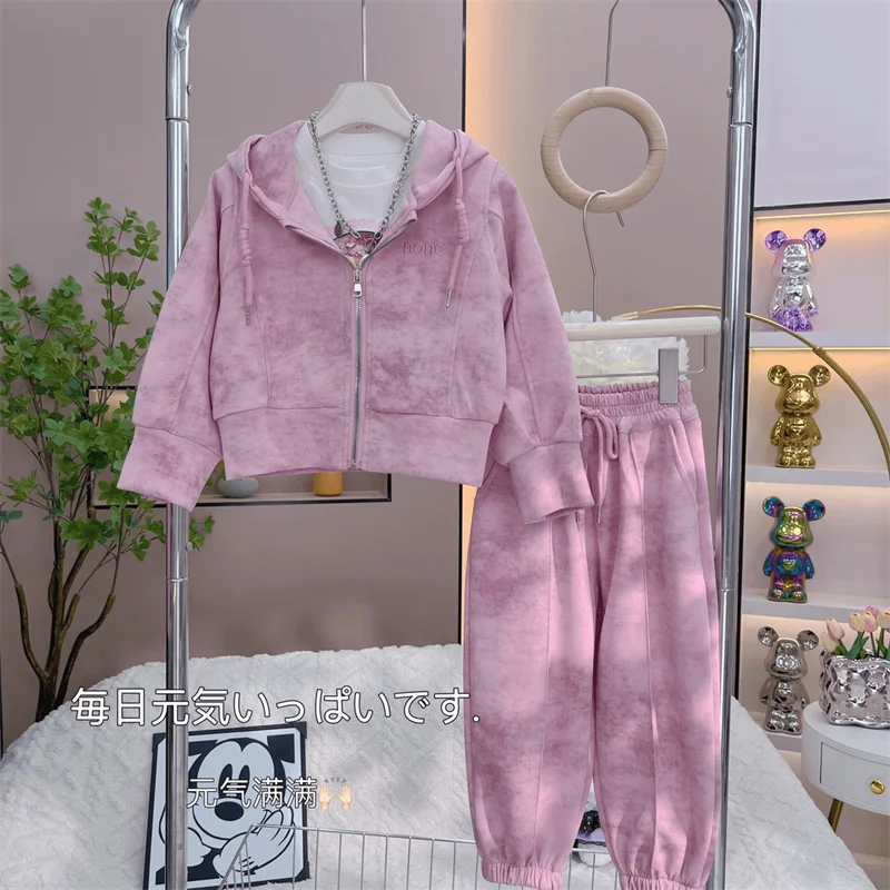 

Girls Coat+Pants Kids Suits 2PCS/Set Cotton 2024 Stylish Spring Autumn Cotton Tracksuit Jogging Suit Christmas Gift Children Clo