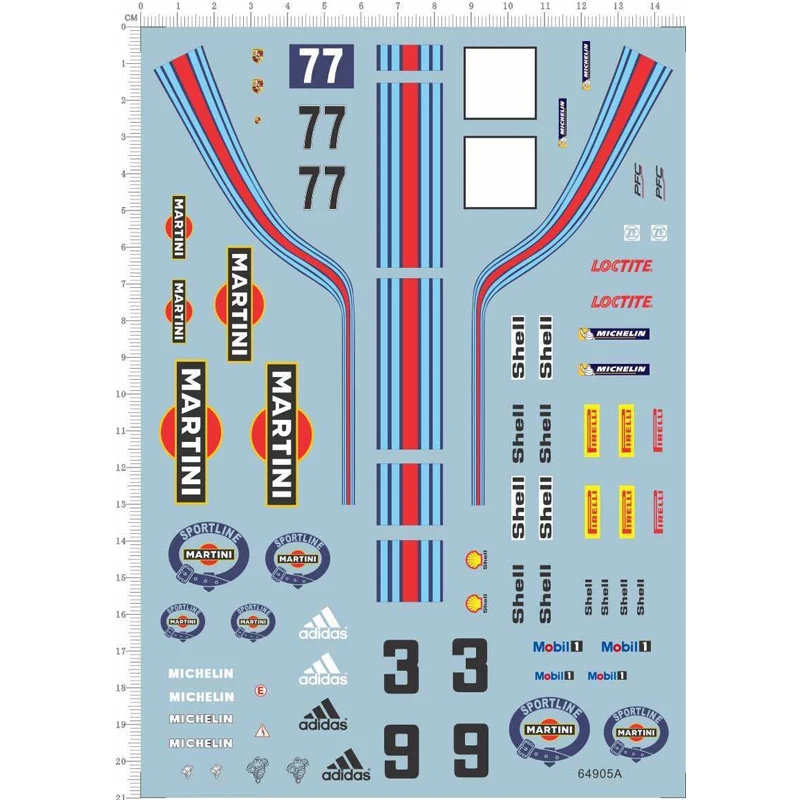 

1/24 Scale martini Sports Racing Car Markings Logos Model Decal