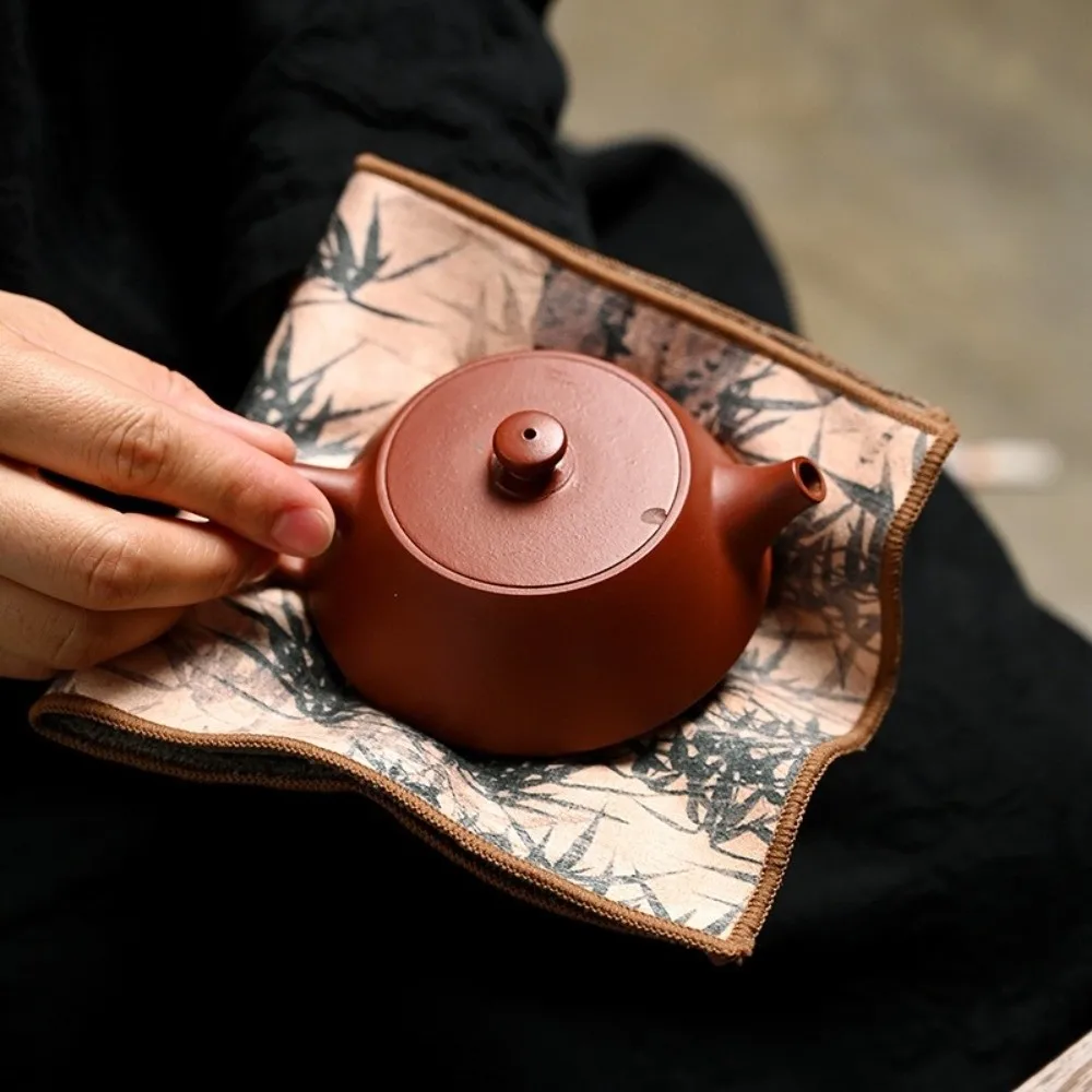 High-end Chinese Painted Suede Thick Tea Towel Hand Towels Coaster Table Mat Super Absorbent Rag Tea Mat Kitchen Cleaning