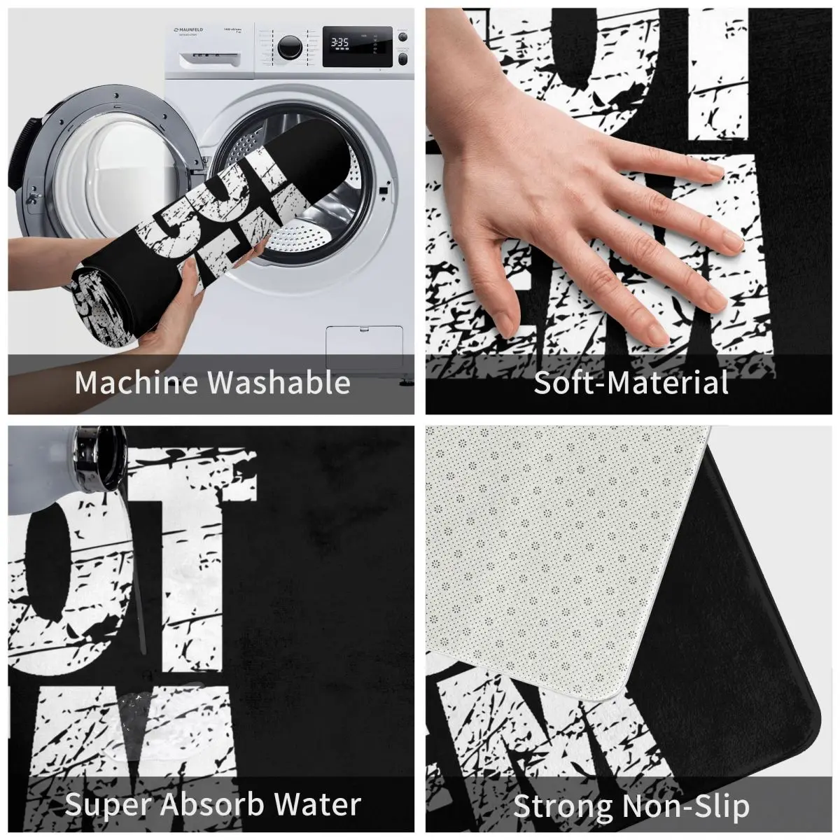 حصلت على Hypebeast Sneakerhead تصميم عدم الانزلاق ممسحة الكلمة حصيرة ماصة حصيرة السجاد البساط لمدخل المطبخ المنزل شرفة الحصير #5