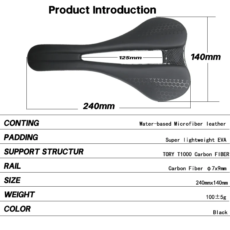 Leather Carbon Saddle MTB/Road Bike Saddle Super Light Leather Carbon Cushions Carbon Rails Bicycle Seat bike seat 100g