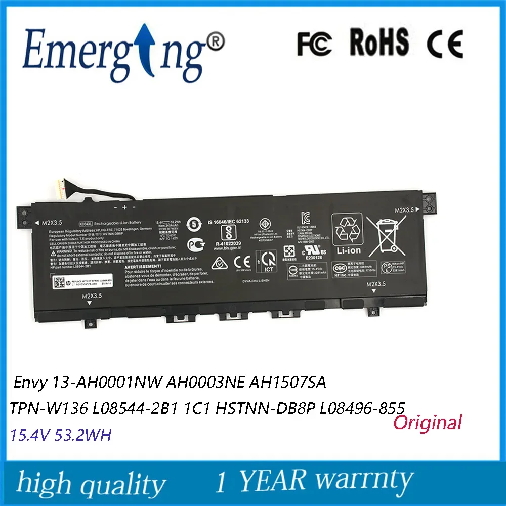 Bateria do Portátil para hp Envy X360 Kc04xl Original 13-ag 13-aq 13-ah Hq-tre Tpn-w133 Tpn-w136 Hstnn-db8p 13-ah0016tx 15.4v 53.2wh