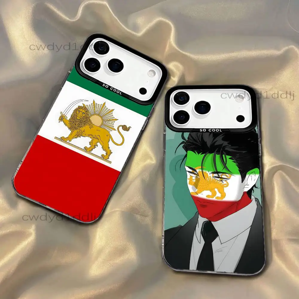 

I-Iran Flag P-Pahlavi Imperial Phone Case For iPhone 17,16,15,14,13,12,11,X,8,7,Pro,Max,Plus,SE4,Air,Mini IMD Gray Hard Matte