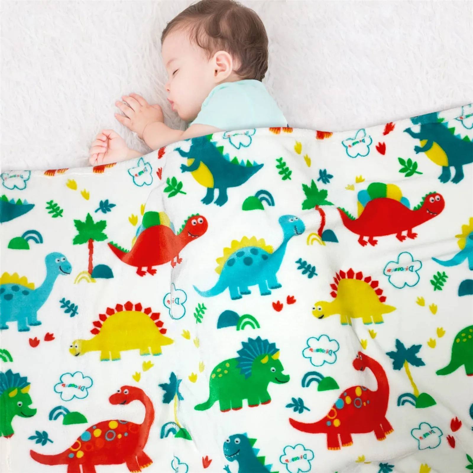 Dinosaur Flannel Blankets Kids Boys Girls Sleep Cover 3D Printed Throw Blanket Cozy Thin Travel Portable Quilts Dropshipping