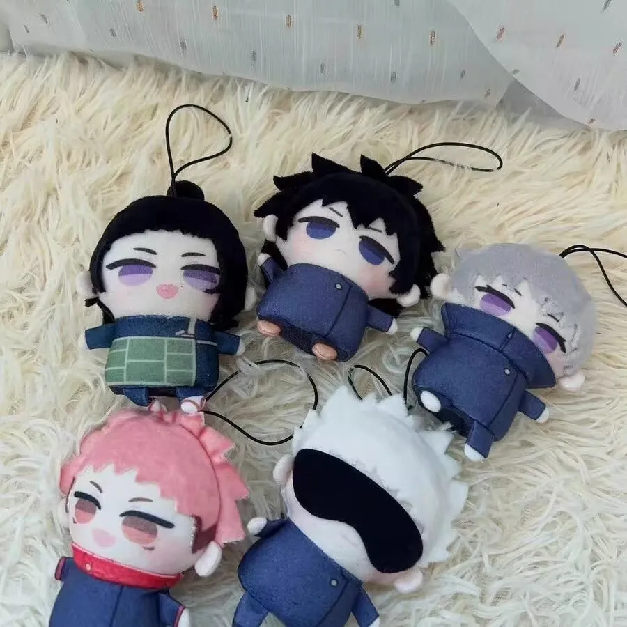 Jujutsu Kaisen, Gojo Satsuka Yuujie Finger Doll pendant, anime Fukuroki Edogu Curly Spine Plush doll Tiger Staff