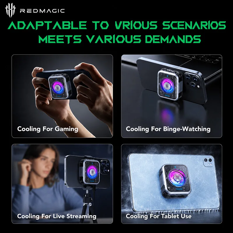 Nubia Redmagic Cooler 5 Pro Open Box Magnetic Clip-on 36W VC Liquid Semiconductor Radiator RGB Quiet Fan For Phone Tablet Gaming