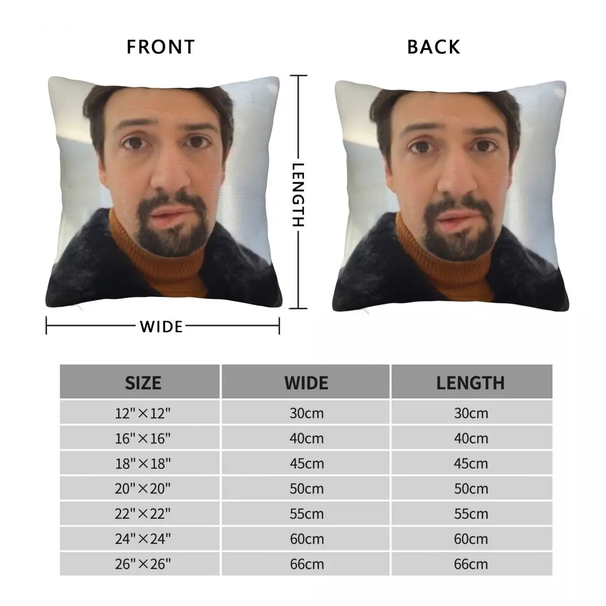 Lin-Manuel Miranda Lip Bite Square Pillowcase Polyester Linen Velvet Creative Zip Decorative Home Cushion Cover