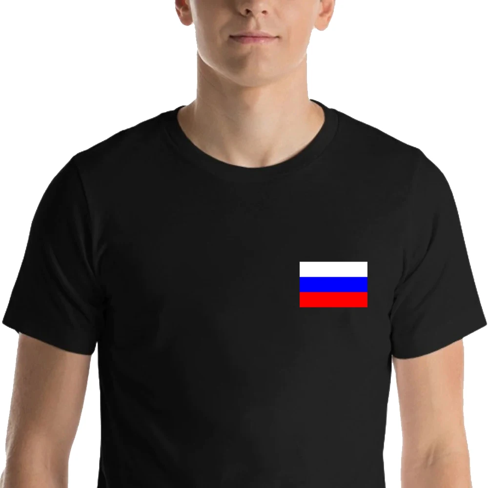 HX Russia Flag T-shirts Motherland Sticker Printed Tees Black White Cotton T Shirts Adult Teens Summer Short Sleeve Shirts