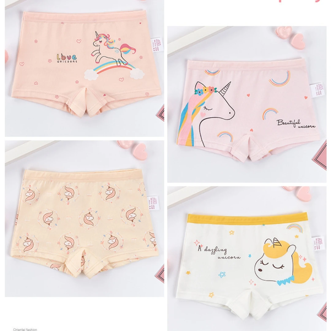 Kids Underwear Panties Kids Clothes for 4 5 6 7 8 9 10 11 12 13 14 Years Old 2011 2-14 Years Cartoon Unicorn Boxer for Girls