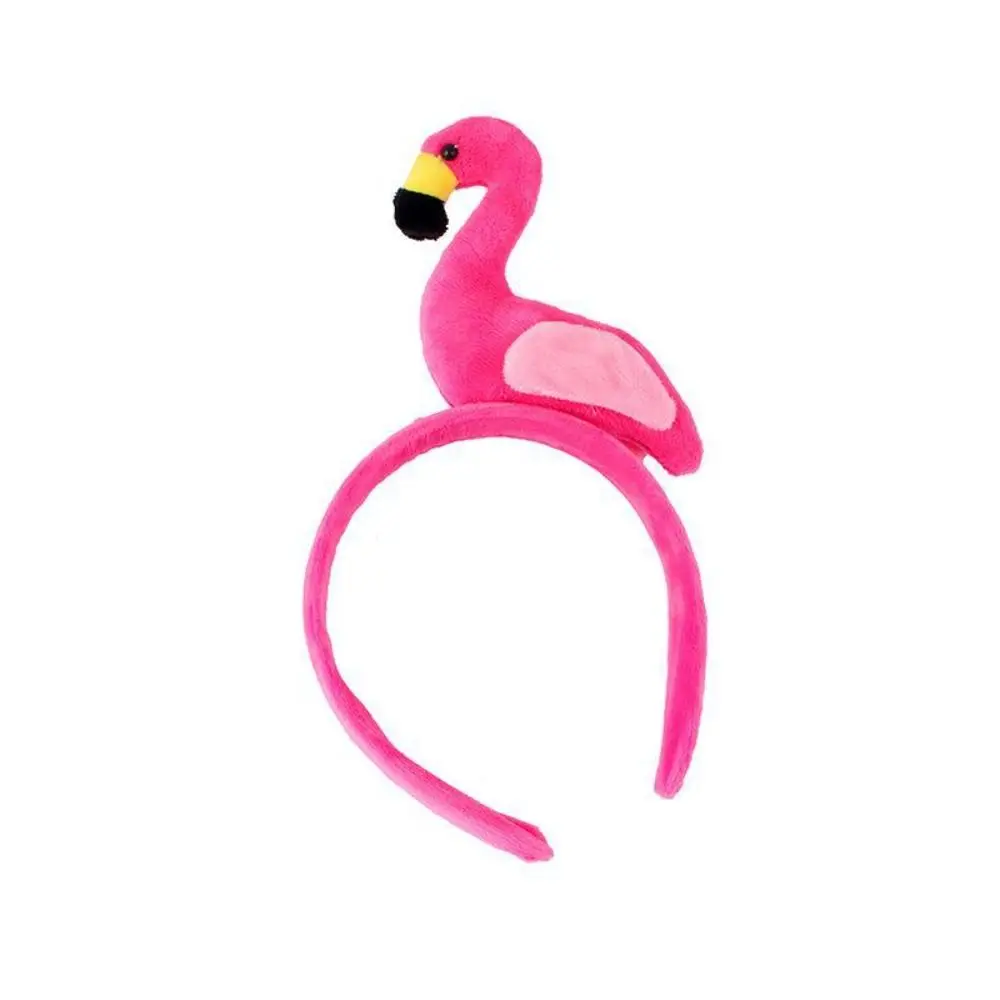 Cute Animal Flamingo Headband Korean Style Wash Face Animal Hair Hoop Headpiece Hair Accessories Plush Hair Hoop Girls/Female