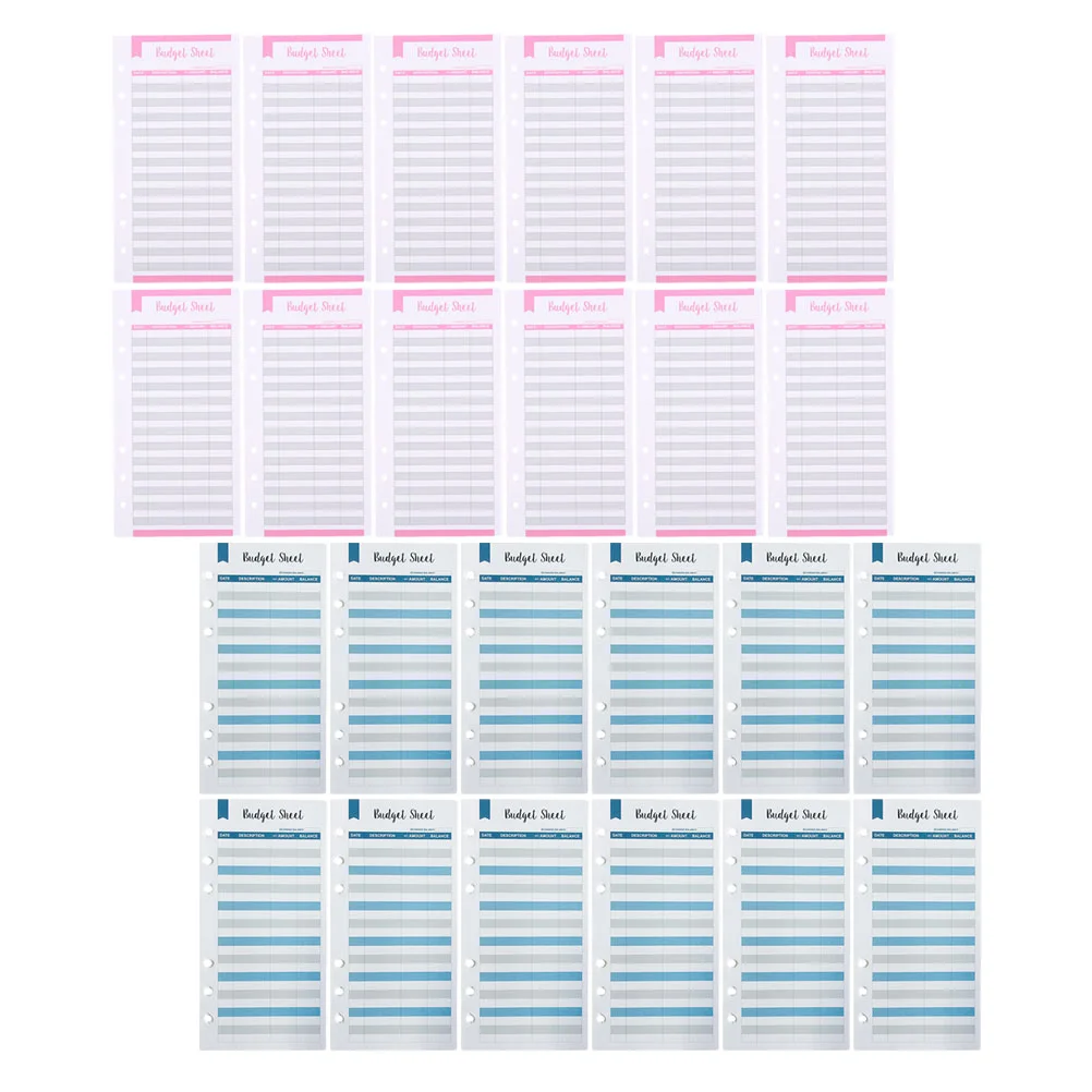 24 PCS Cash Budget Card Plan Cards Planner Collection Portable Personal Consumption Writing Paper