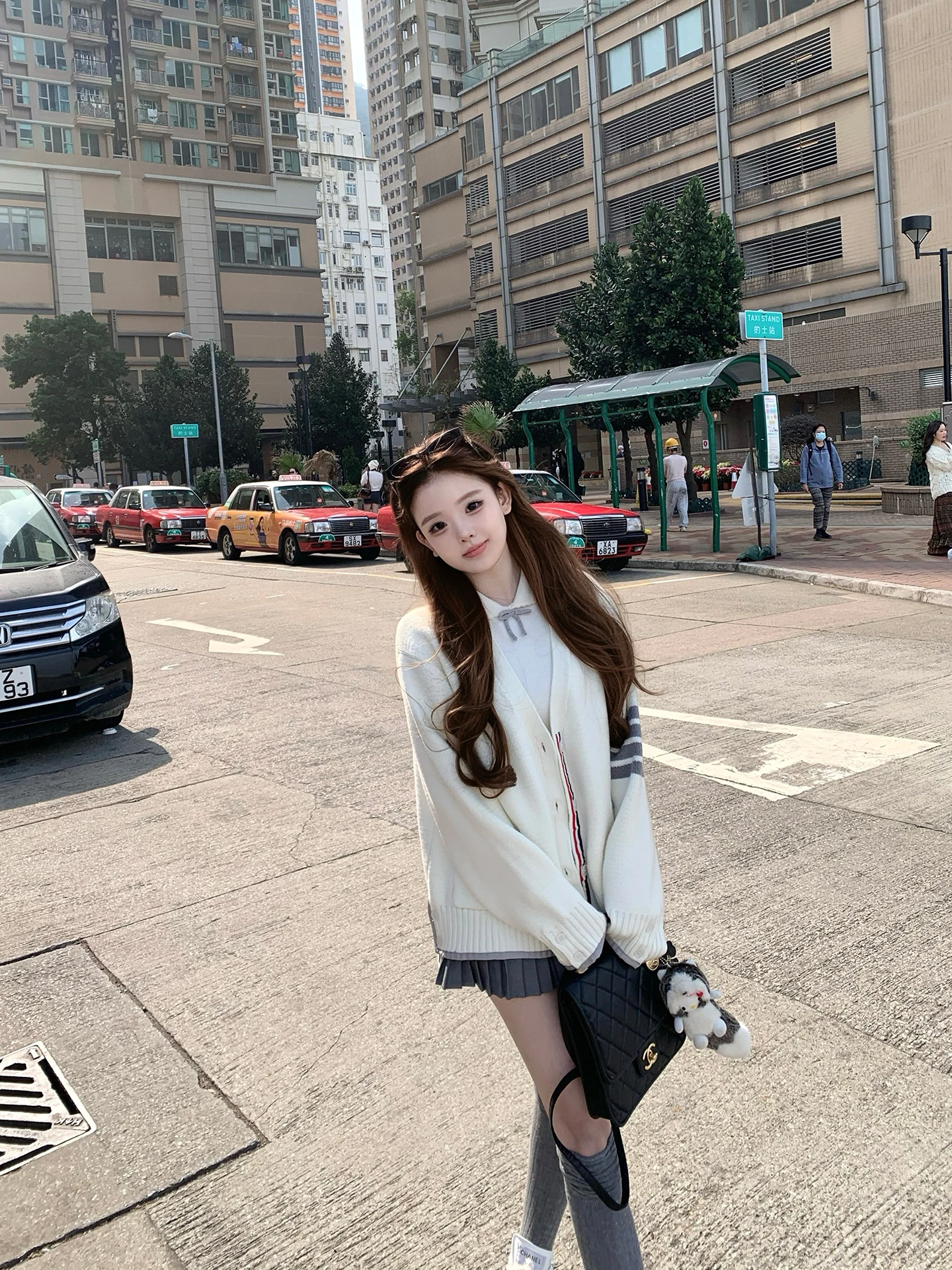 

High Densi Wool Knitted Open Cardigan Top with Knot And Pleated Skirt Winter Faion Set for Women