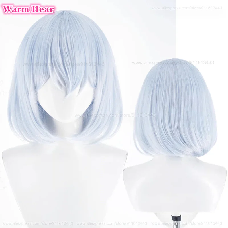 Аниме Синтетические волосы Kurata Mashiro Long 35 см Ice Blue Bobo Косплей Аниме Парик Термостойкие волосы Парики для Хэллоуина + Кепка для парика