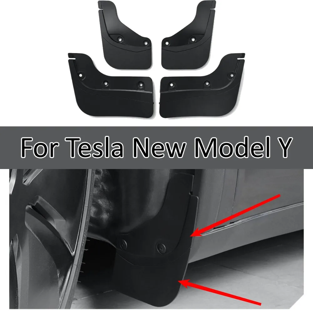 Hidden Mud Flaps For Tesla New Model Y Front Rear Wheels Sand Mud Guard Splash Shield Anti Scratch Exterior Accessories Trim Kit