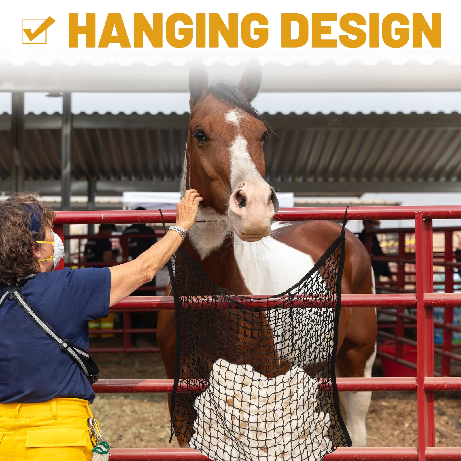 شنقا الحصان القش حقيبة دائم شبكة بطيئة تغذية كيس التخزين للحظيرة مستقر المغذية صافي حامل شبكات الحصان حقيبة