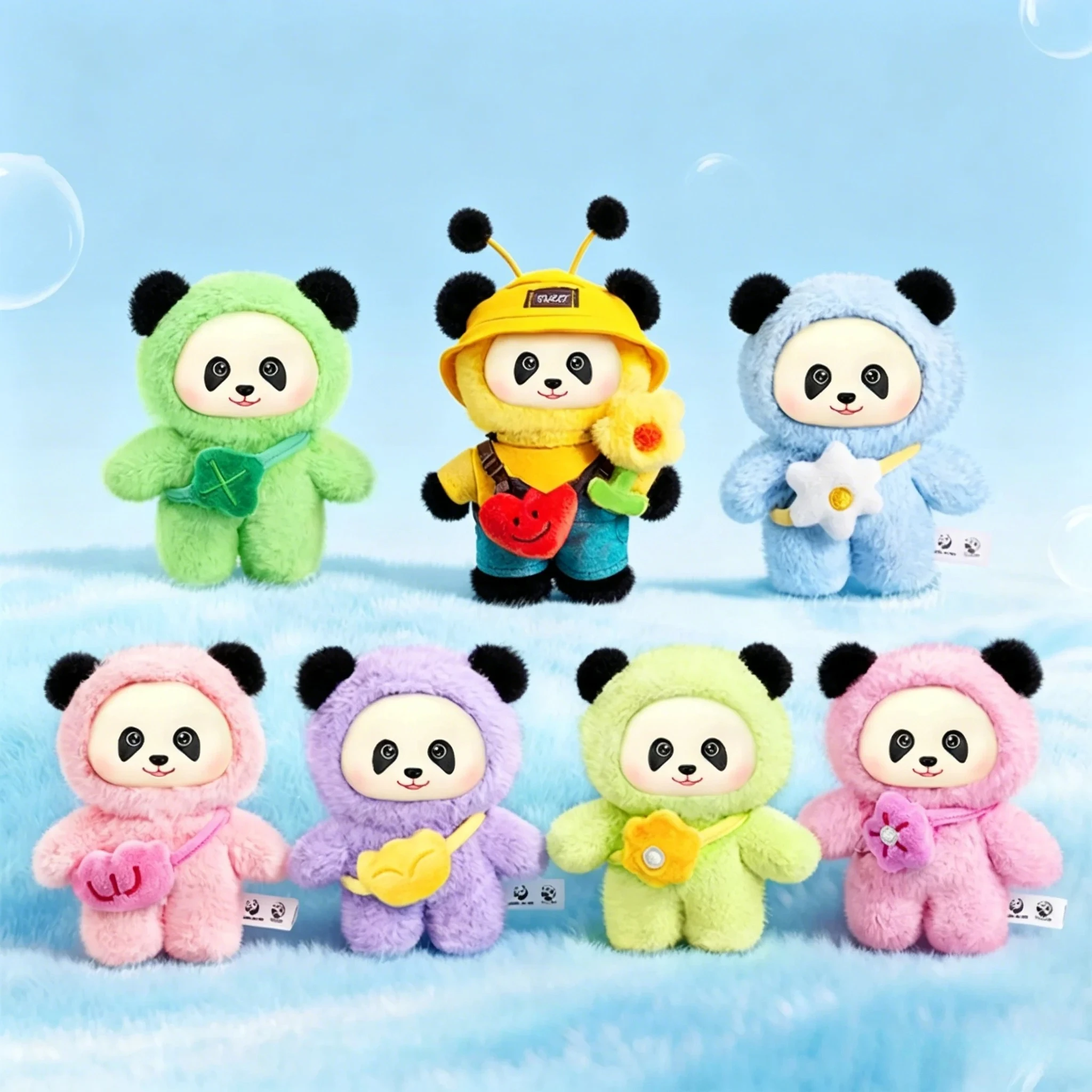 Panda Hehua Flower Secret Plush Pendant Blind Box Vinyl Figure Doll Keychain Desktop Ornament Surprise Bag Charm Souvenir Gift