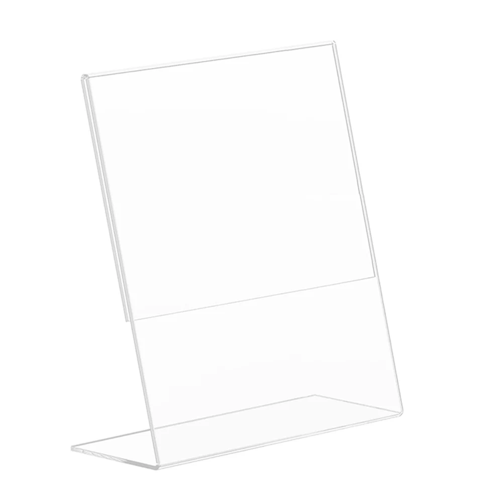 A6 Advertisement Stand/L Bracket, Ideal for Cafe, Restaurant, Exhibition, Office, Promotion - Clear Acrylic