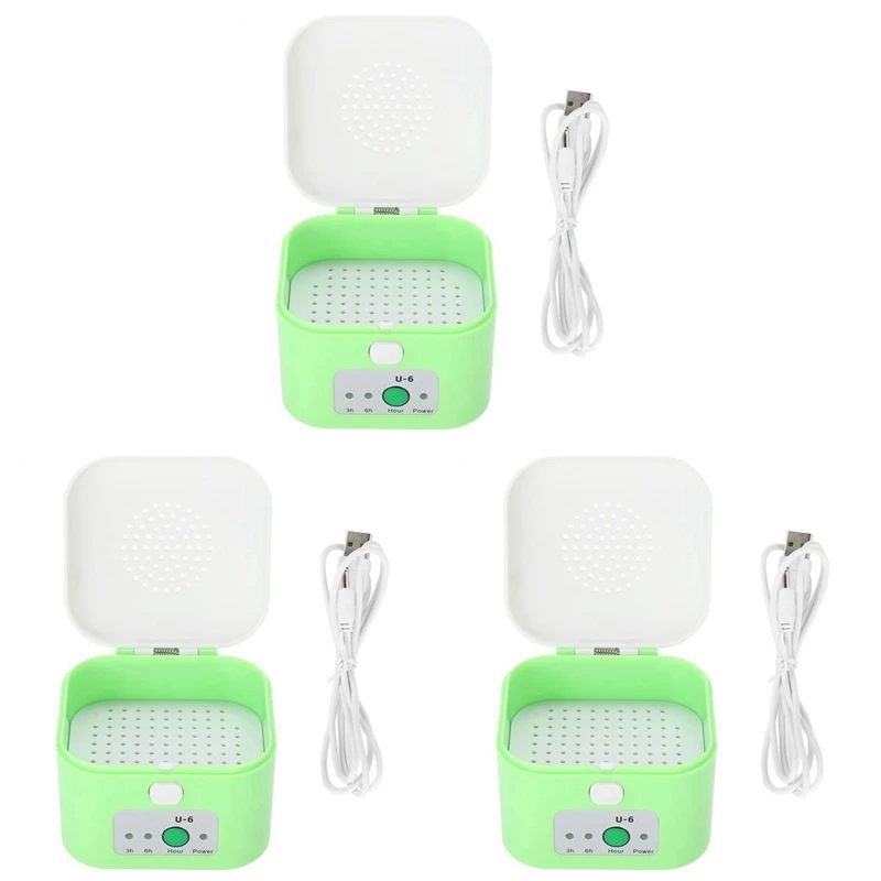 3X Electric Hearing Aid Dehumidifier USB Drying Box Moisture Proof Hearing Aids Dryer Case Protect Ear Care Health