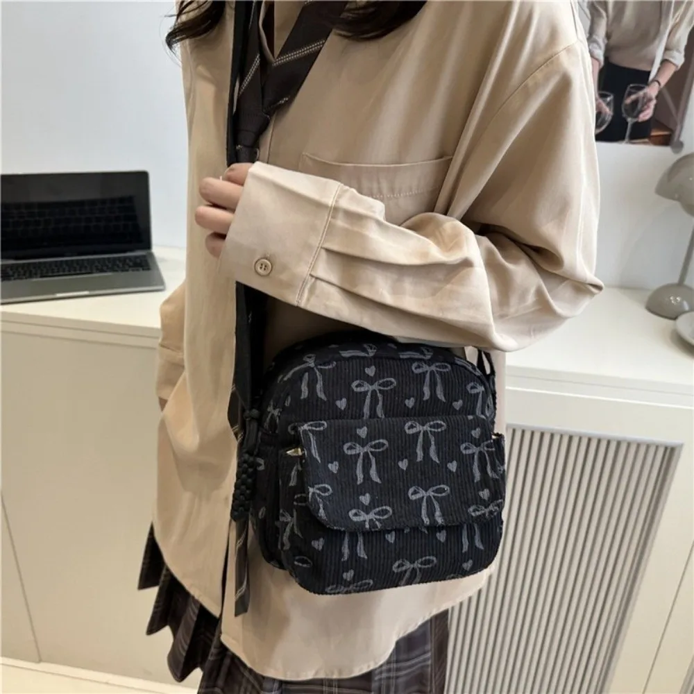 Women's Corduroy Small Shoulder Bag Teenager Girl Crossbody Bag Bolsa Cute Tote Student Street Korean Harajuku Messenger Bags view 5